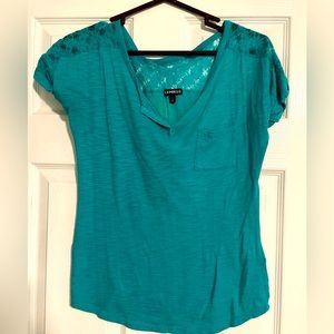 Turquoise/teal Express tee